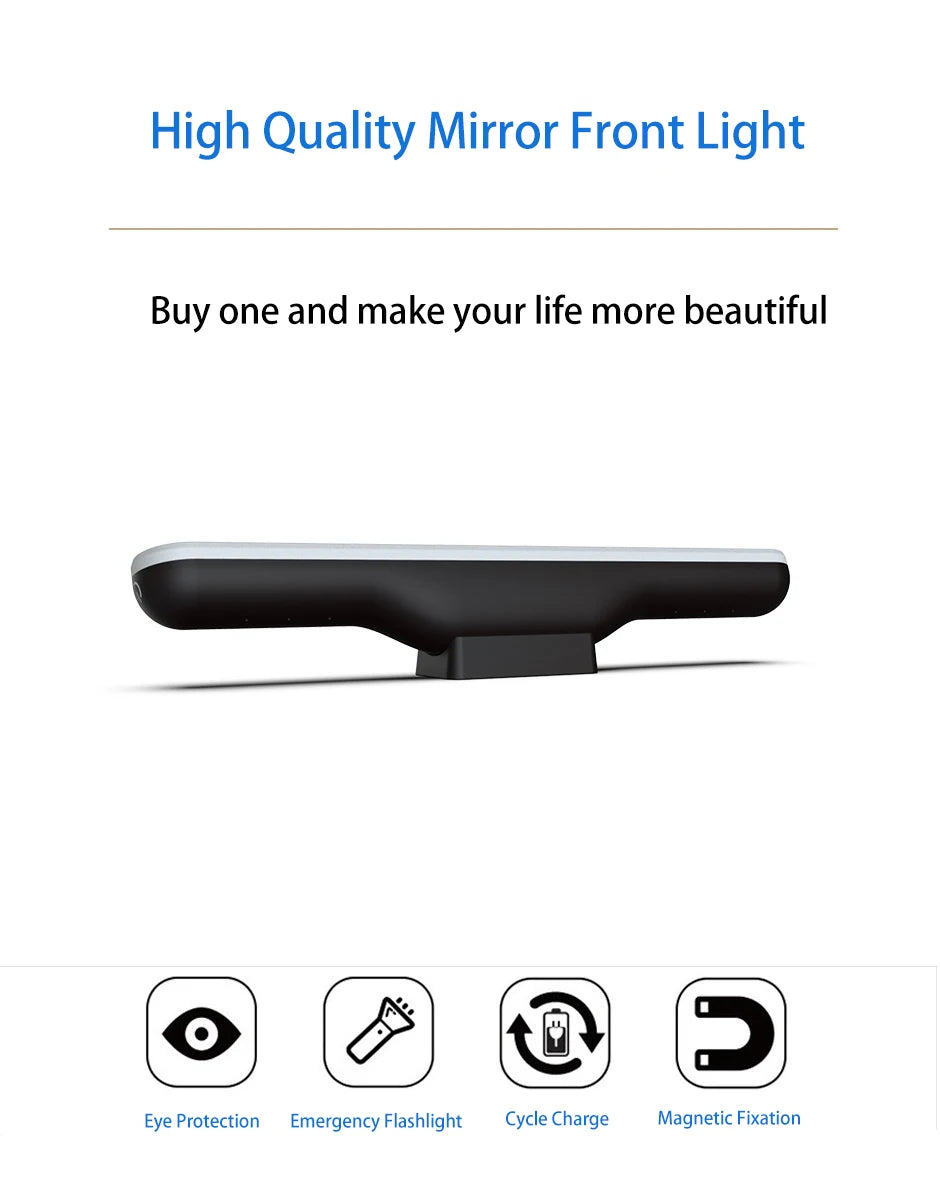 LED Makeup Mirror Light  5V USB Rechargeable Vanity Lamp Eye Protection Hanging Magnetic Desk Lamps Touch Switch Book Lights