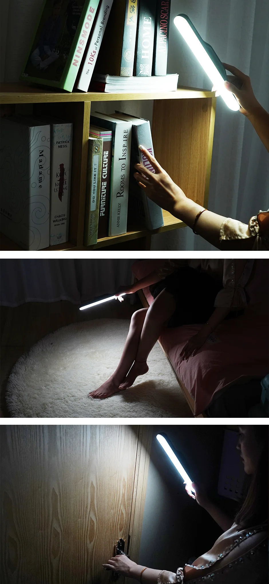 LED Makeup Mirror Light  5V USB Rechargeable Vanity Lamp Eye Protection Hanging Magnetic Desk Lamps Touch Switch Book Lights