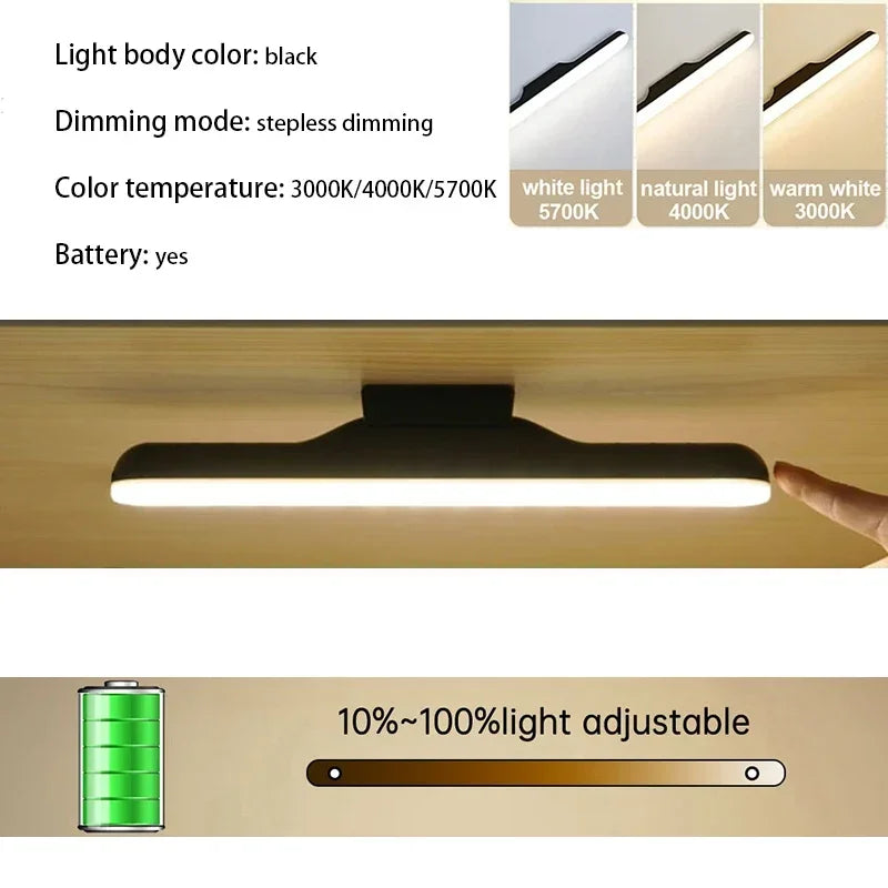 LED Makeup Mirror Light  5V USB Rechargeable Vanity Lamp Eye Protection Hanging Magnetic Desk Lamps Touch Switch Book Lights
