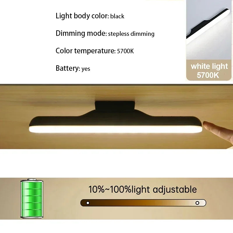 LED Makeup Mirror Light  5V USB Rechargeable Vanity Lamp Eye Protection Hanging Magnetic Desk Lamps Touch Switch Book Lights