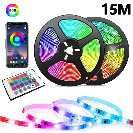 1-30M RGB LED Strip Light 5V USB Bluetooth 24Key Remote Control Flexible Ribbon Color Change LED Lamp Tape For Home Decoration