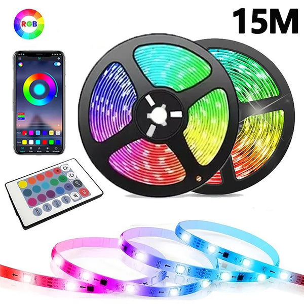 1-30M RGB LED Strip Light 5V USB Bluetooth 24Key Remote Control Flexible Ribbon Color Change LED Lamp Tape For Home Decoration