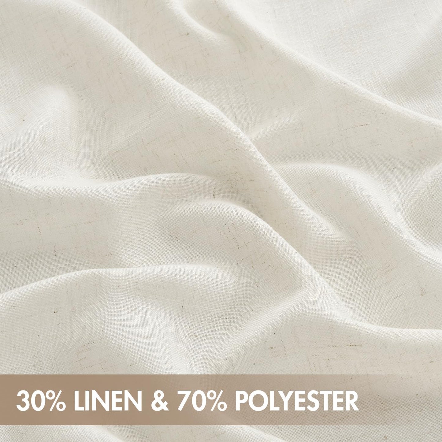 Natural Back Tab Linen Curtains 4 Panels 42W X 63L